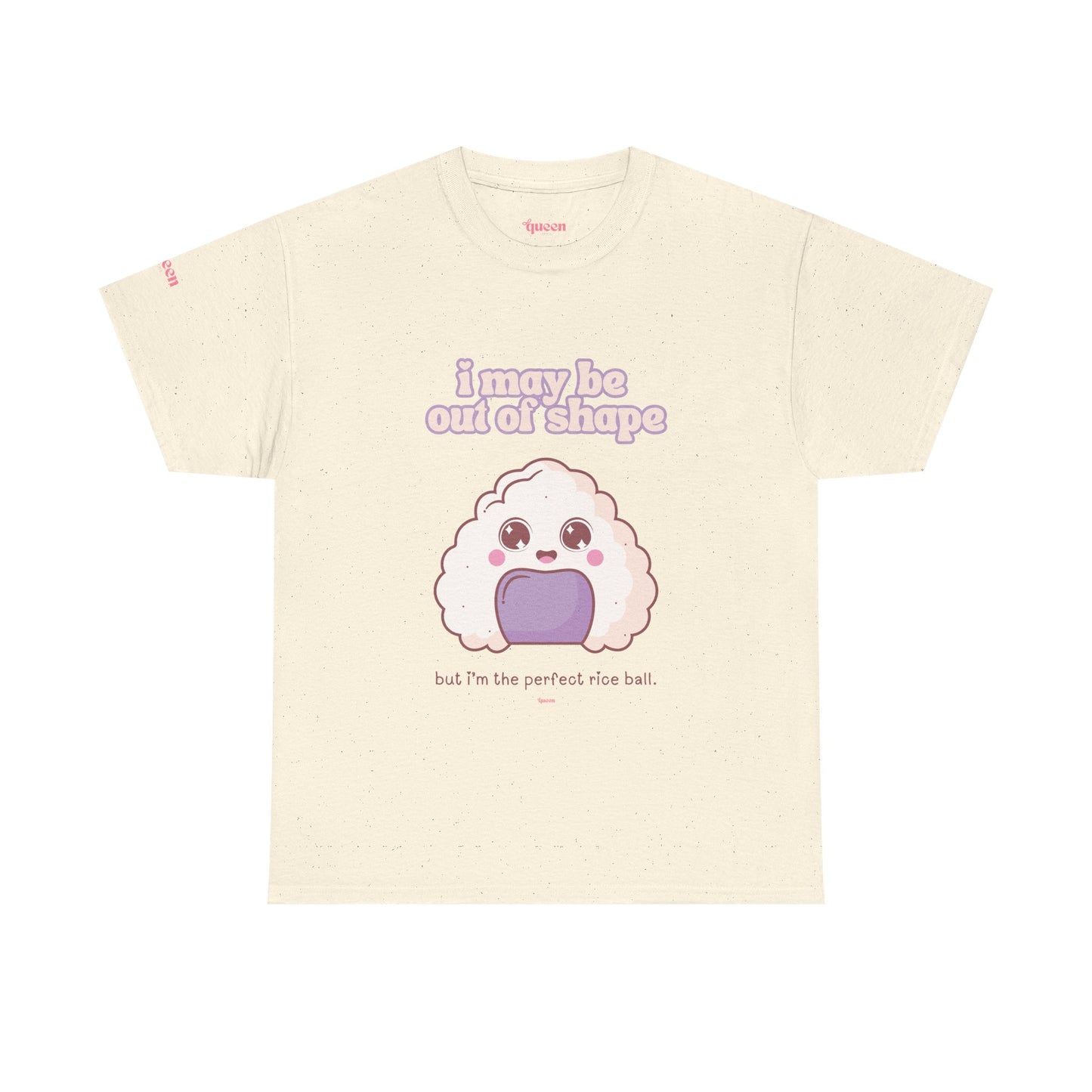Cute Rice Ball Tee — "I may be out of shape" Kawaii Graphic T-Shirt