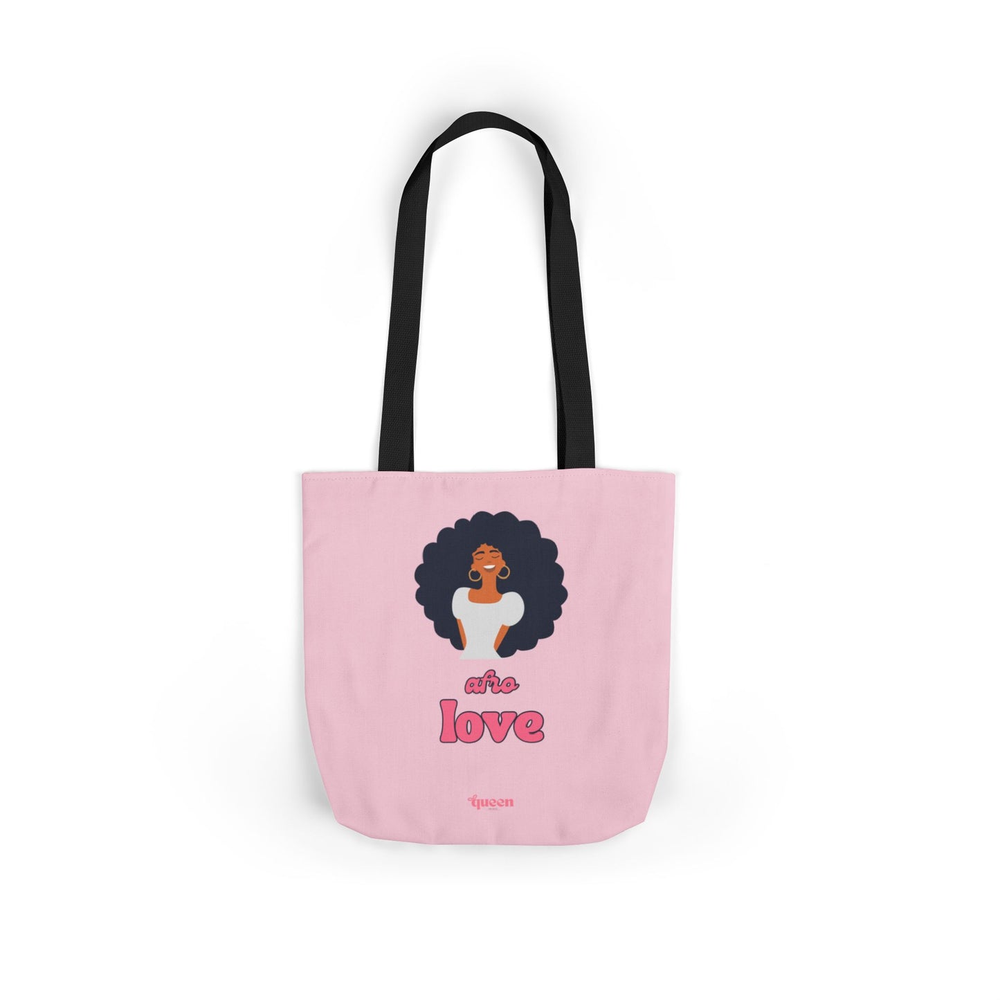 Pink "She’s Love" Afro Woman Canvas Tote