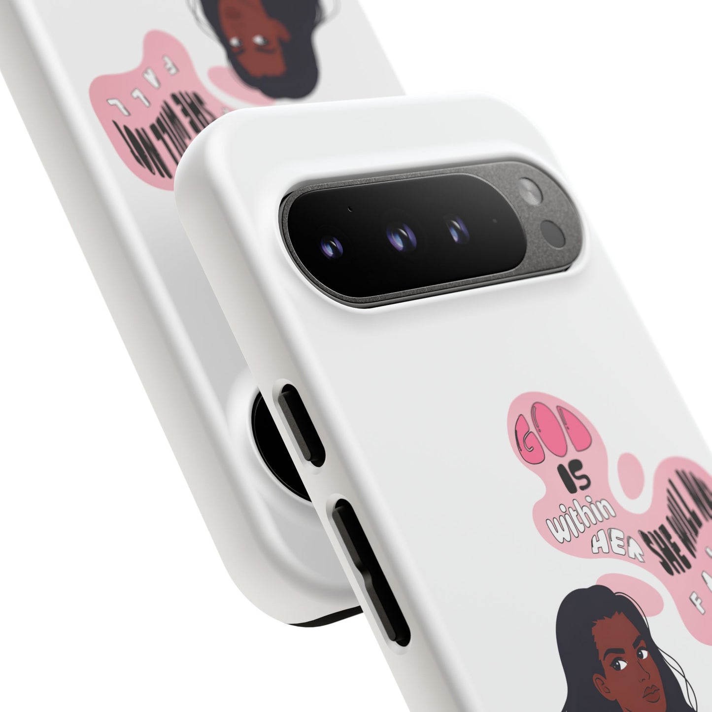 Phone Case — 'God is Within Her, She Will Not Fail' Inspirational Illustrated Case