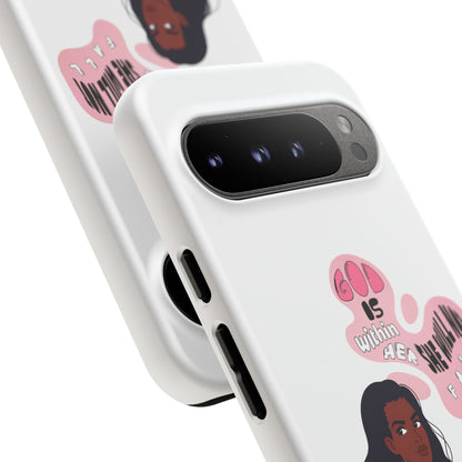 Phone Case — 'God is Within Her, She Will Not Fail' Inspirational Illustrated Case