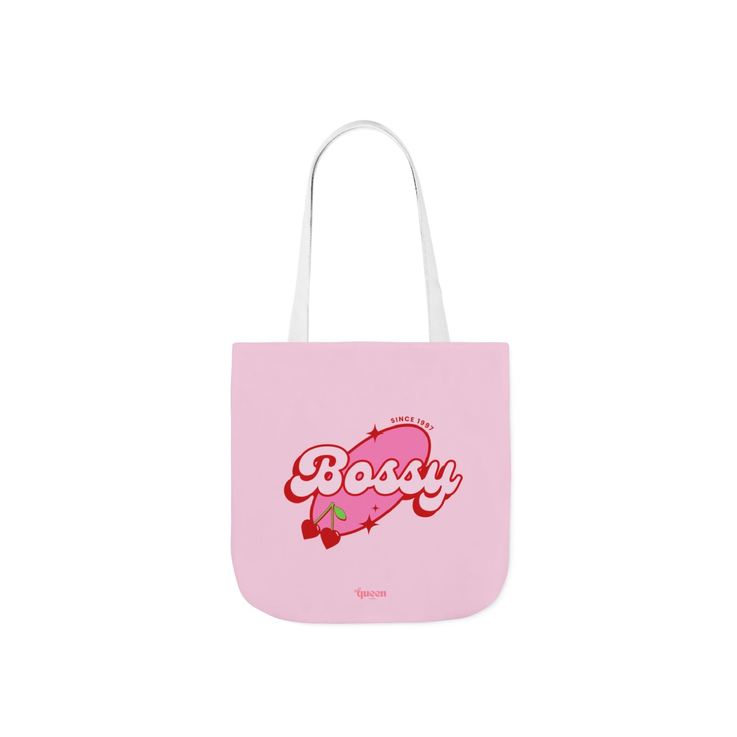 Bossy Pink Heart Tote Bag — Cute Retro Graphic Canvas Tote