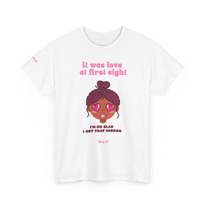 T-Shirt — “It Was Love at First Sight” Cute Heart‑Eyes Character Graphic Tee