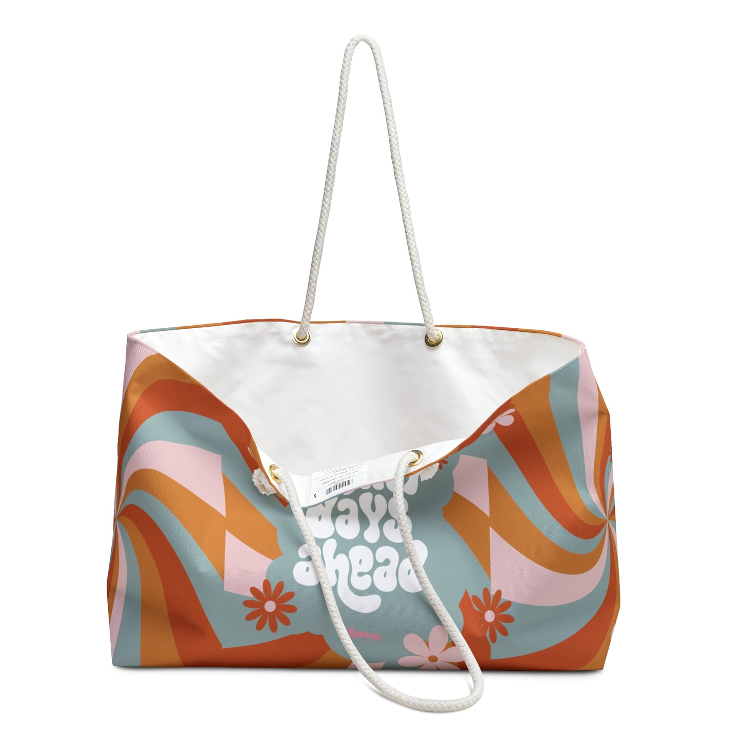 Retro 'Sunny Days Ahead' Weekender Bag — 70s Floral Travel Tote