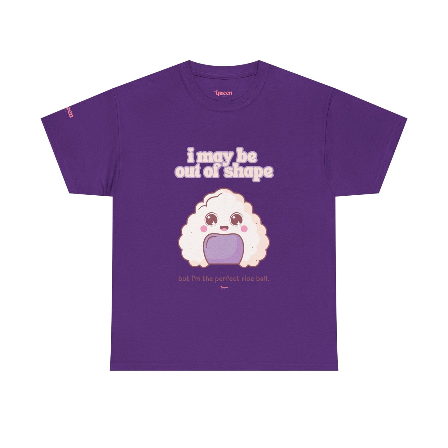 Cute Rice Ball Tee — "I may be out of shape" Kawaii Graphic T-Shirt