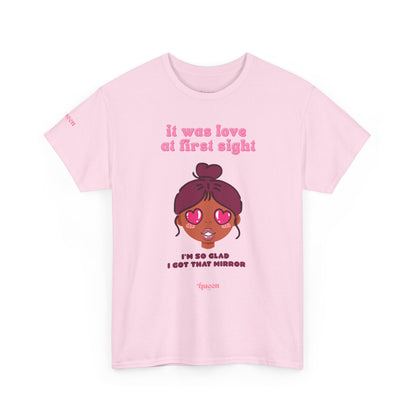 T-Shirt — “It Was Love at First Sight” Cute Heart‑Eyes Character Graphic Tee