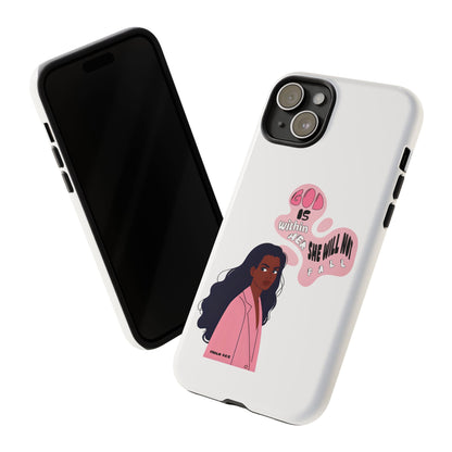 Phone Case — 'God is Within Her, She Will Not Fail' Inspirational Illustrated Case