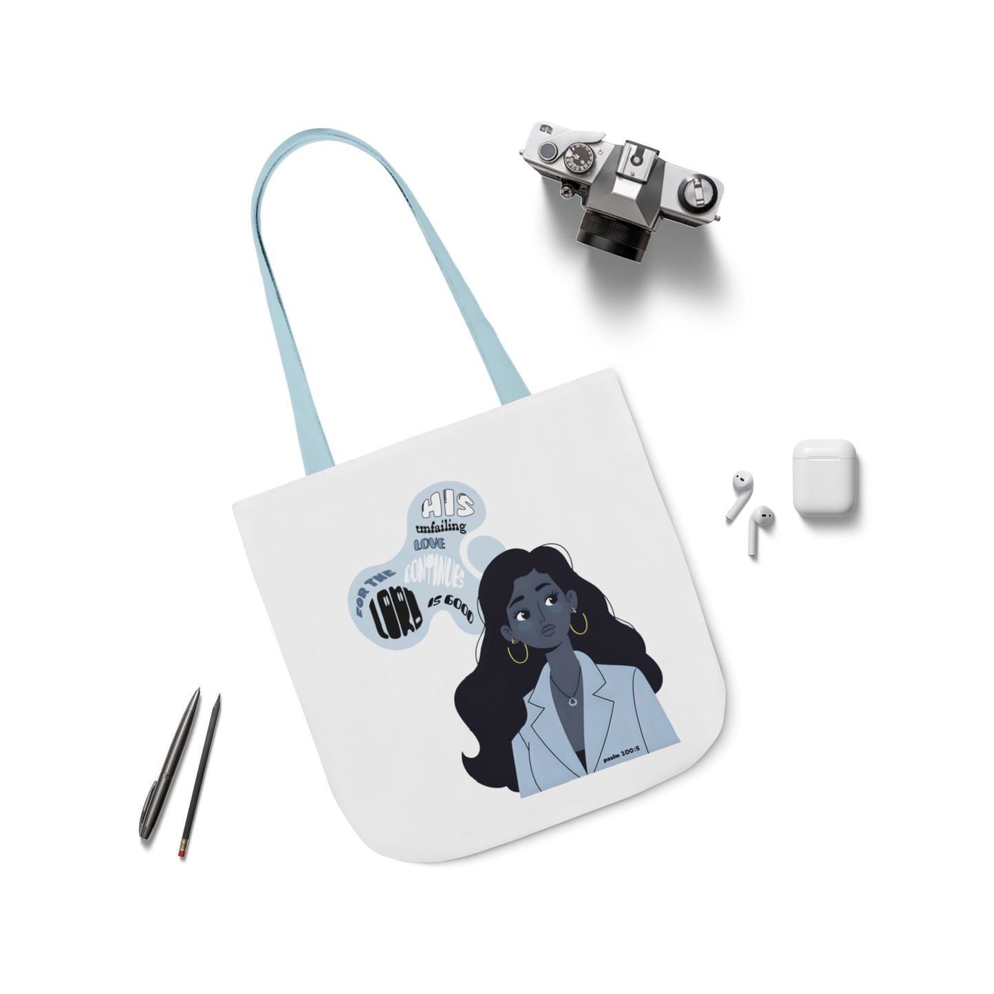 Illustrated Thought Bubble Canvas Tote (Faith Inspired)