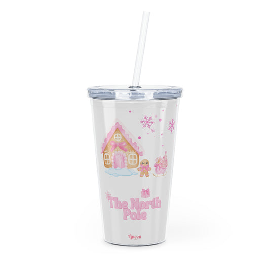 North Pole Gingerbread Tumbler with Straw