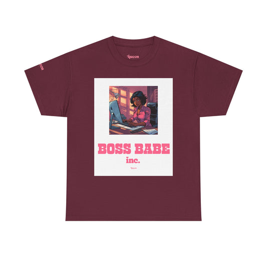 T-Shirt — "Boss Babe Inc." Graphic Tee (Pink Retro Workgirl Design)