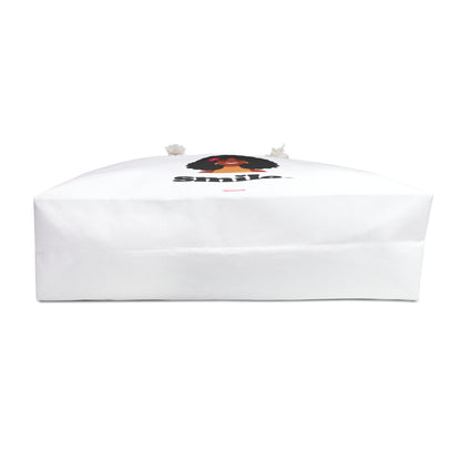 Weekender Bag — ‘Smile.’ Afro Girl Graphic Travel Tote