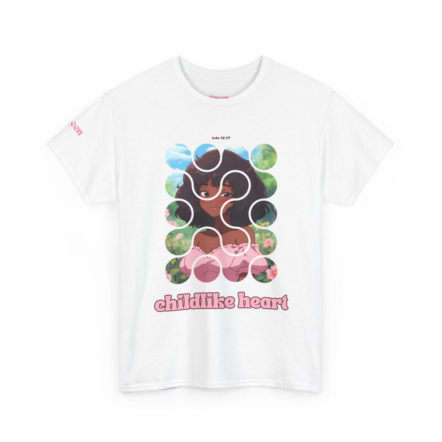 Childlike Heart Graphic Tee — Retro Puzzle Girl Design