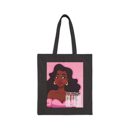 Tote Bag — 'Blush' Pink Afro Girl Canvas Tote