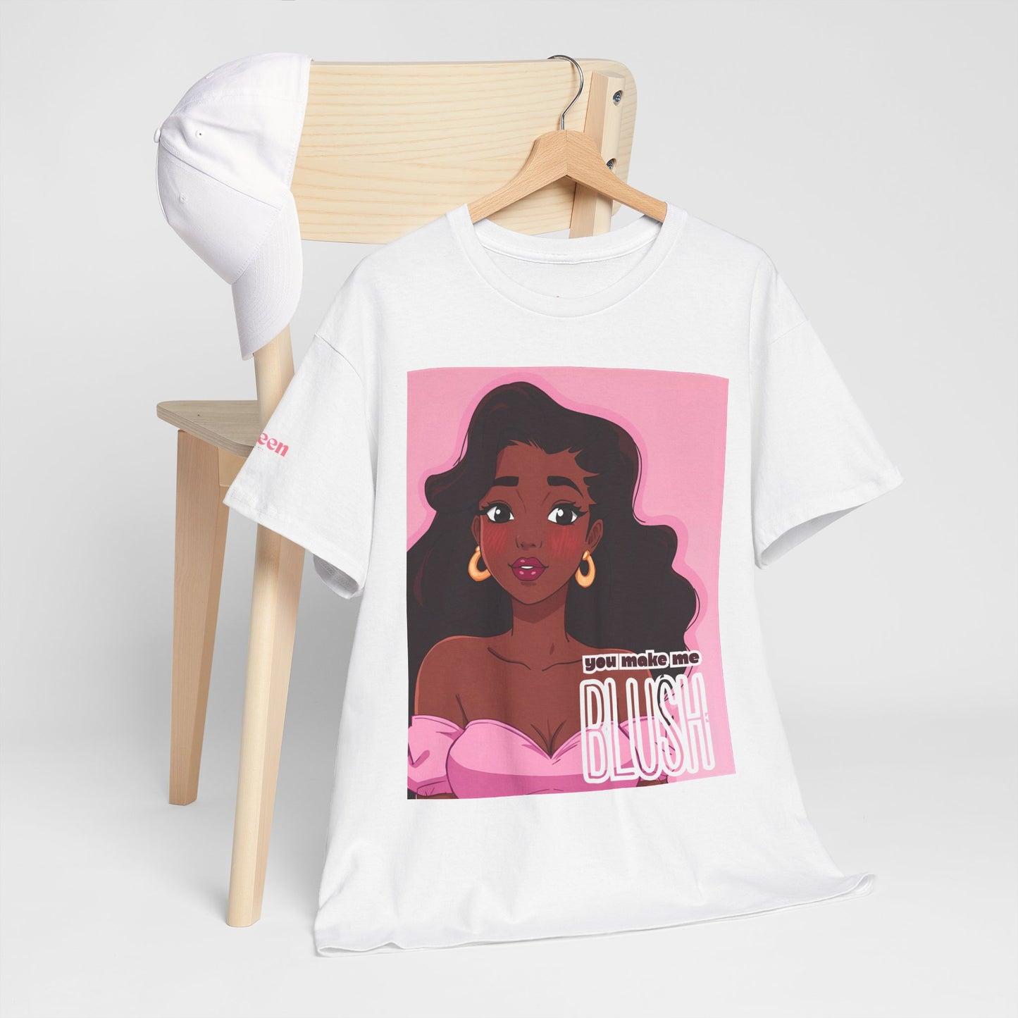Blush Tee — Pink Retro Afro Girl Graphic T-Shirt