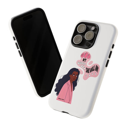 Phone Case — 'God is Within Her, She Will Not Fail' Inspirational Illustrated Case