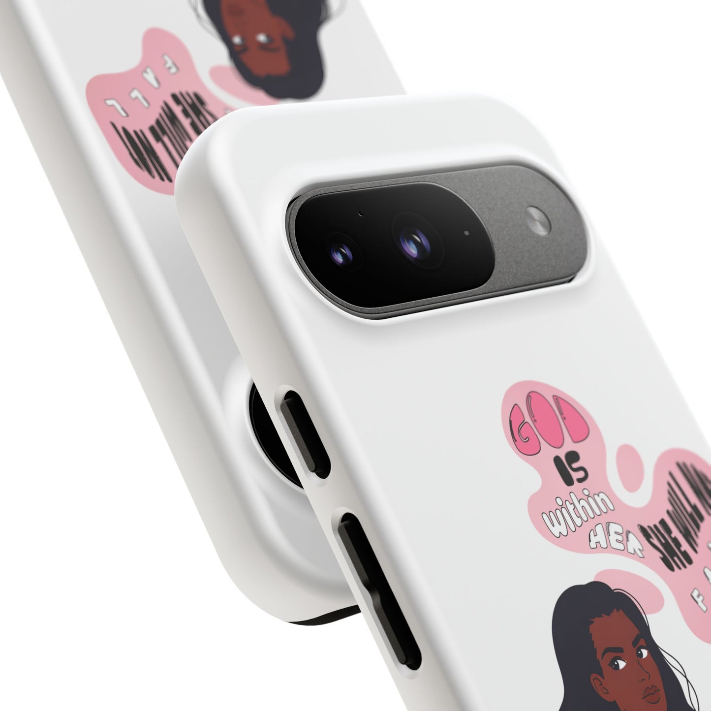 Phone Case — 'God is Within Her, She Will Not Fail' Inspirational Illustrated Case