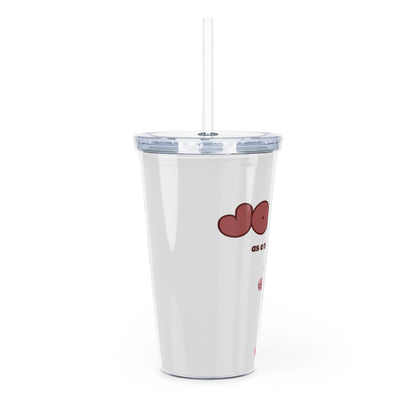 "Jolly As a Cup of Joe" Plastic Tumbler with Straw