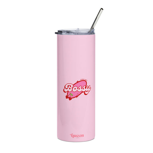 Bossy Pink 20oz Stainless Tumbler — Insulated Travel Cup