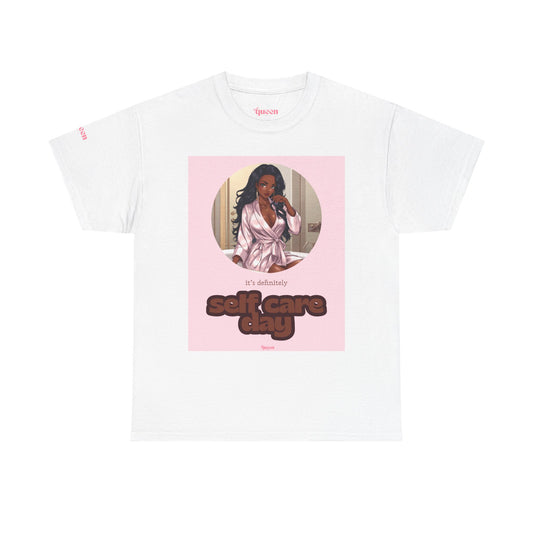 Self Care Day Tee — Pink Retro Graphic Relaxation Shirt